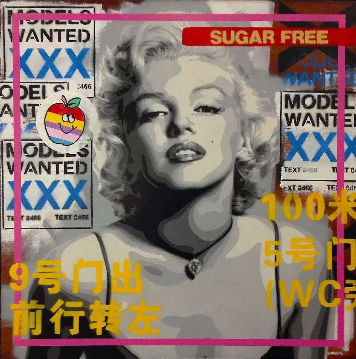 Paste Up - Marilyn - ORIGINAL - SOLD by artist Lhouette - Wyecliffe Galleries