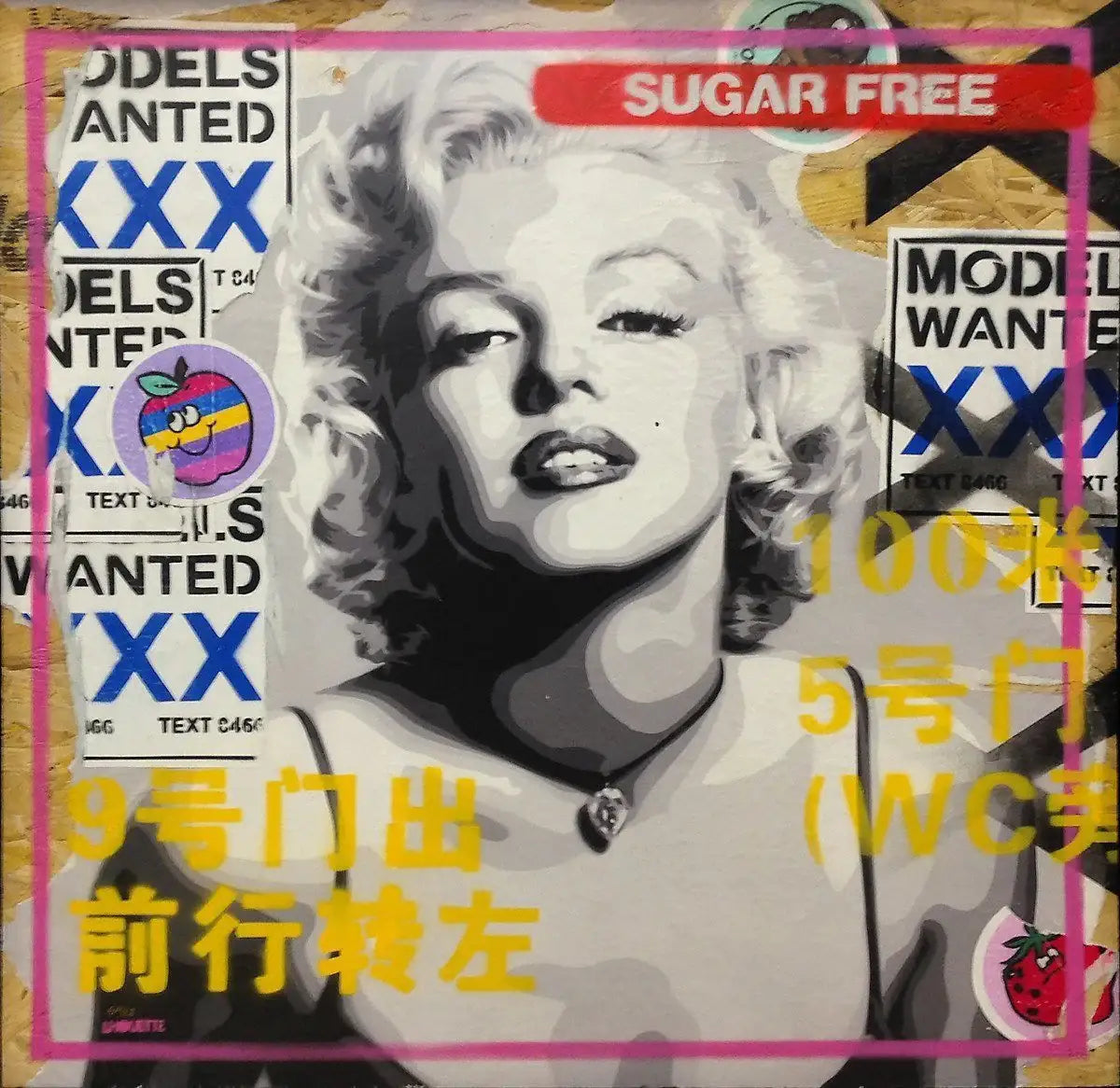 Paste Up - Marilyn - Edition - SOLD by artist Lhouette - Wyecliffe Galleries