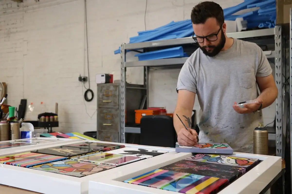 Pop Assemblie - 3 Tile (Angel Scratch) - Original - SOLD by artist Lhouette - Wyecliffe Galleries