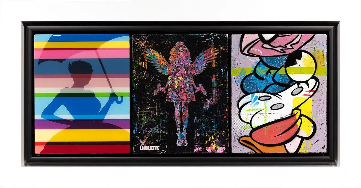 Pop Assemblie - 3 Tile (Angel Scratch) - Original - SOLD by artist Lhouette - Wyecliffe Galleries