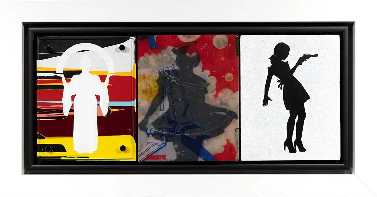 Pop Assemblie - 3 Tile (Sailor Fabric) - Original - SOLD by artist Lhouette - Wyecliffe Galleries