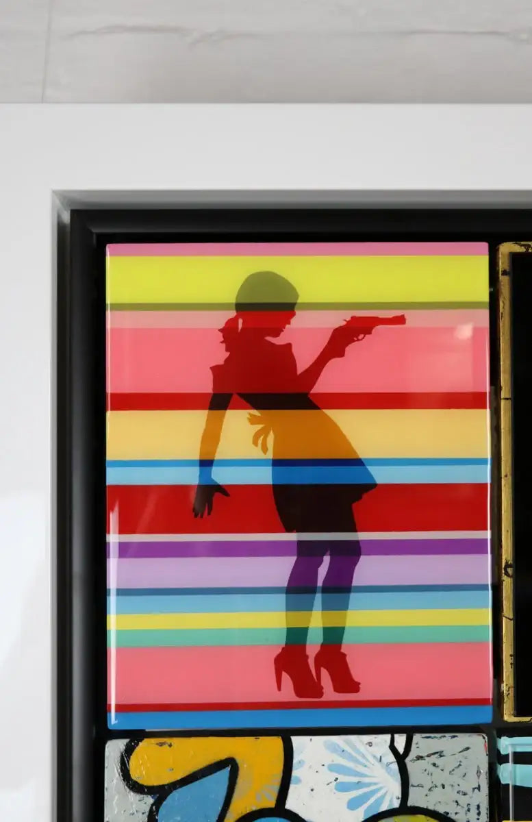 Pop Assemblie - 6 Tile (Duck Hunt Gold) - Original - SOLD by artist Lhouette - Wyecliffe Galleries