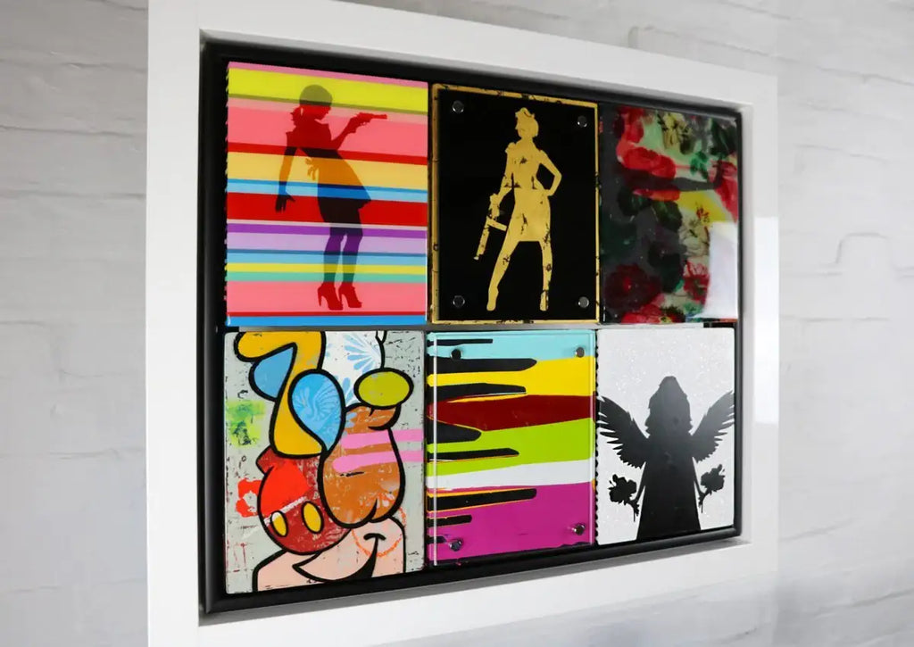 Pop Assemblie - 6 Tile (Duck Hunt Gold) - Original - SOLD by artist Lhouette - Wyecliffe Galleries