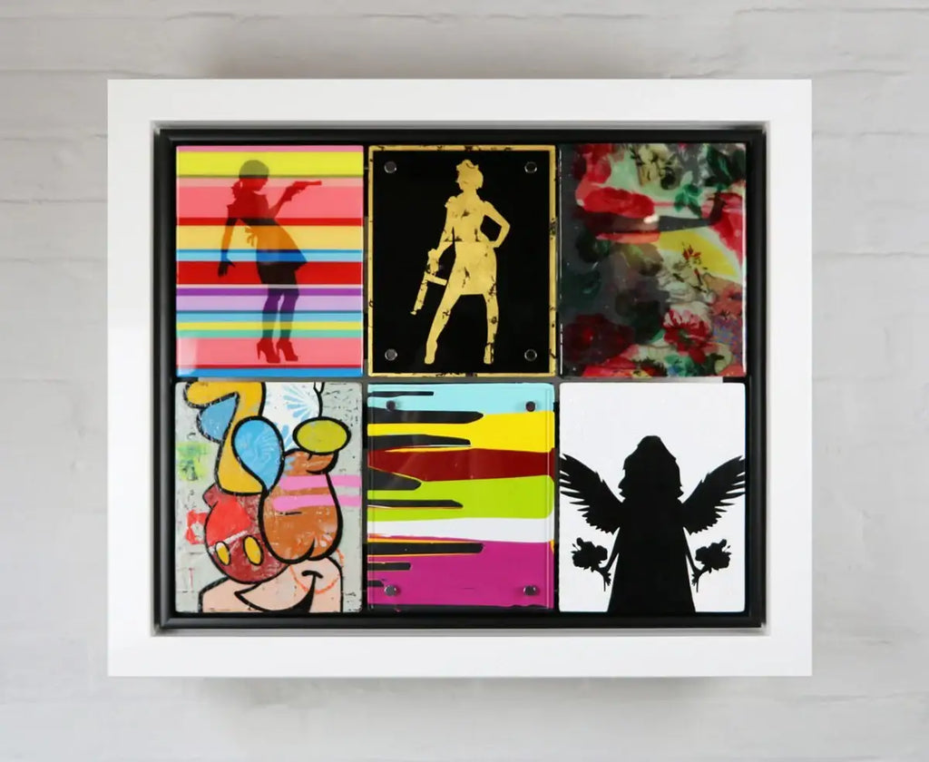 Pop Assemblie - 6 Tile (Duck Hunt Gold) - Original - SOLD by artist Lhouette - Wyecliffe Galleries