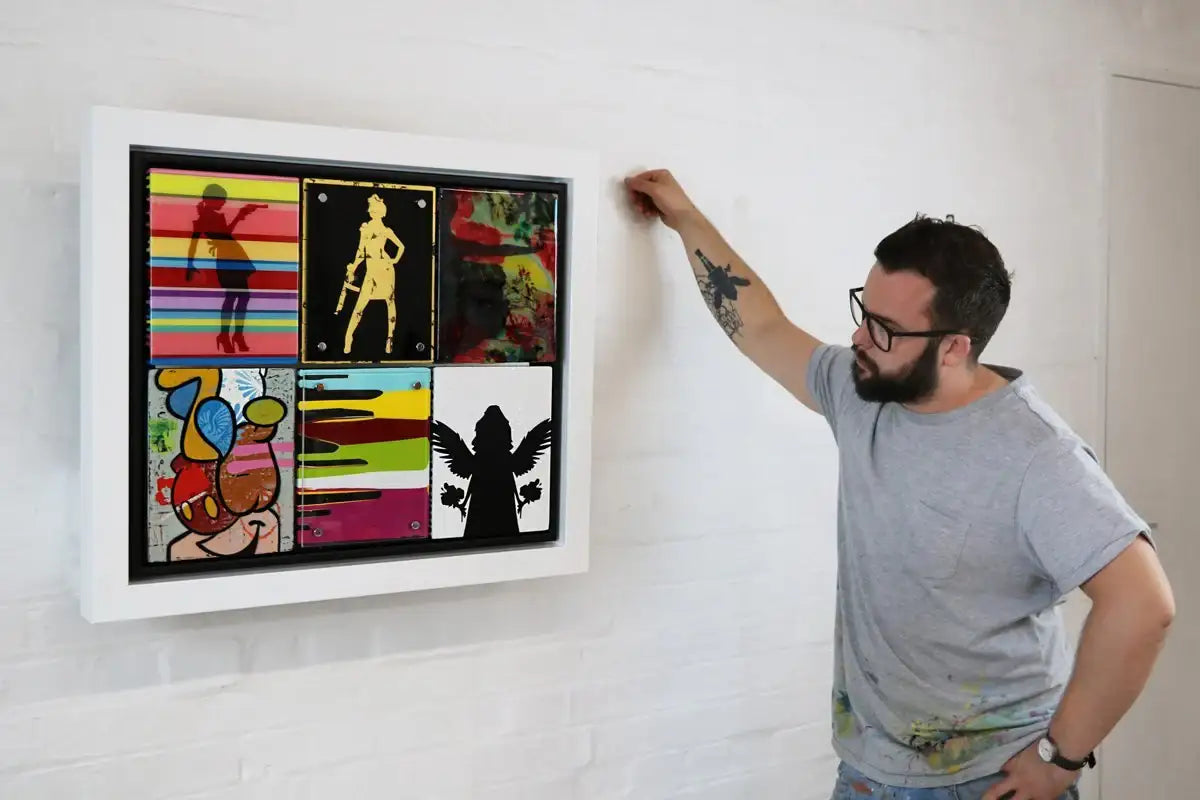 Pop Assemblie - 6 Tile (Duck Hunt Gold) - Original - SOLD by artist Lhouette - Wyecliffe Galleries