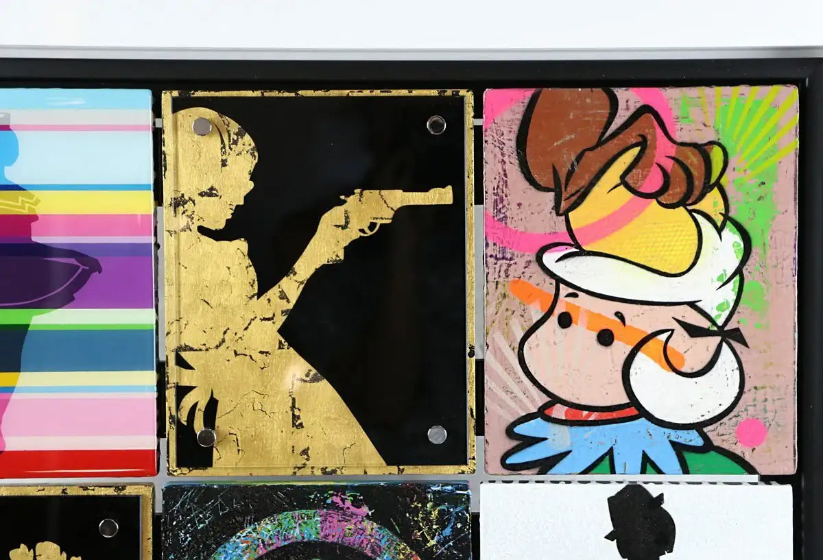 Pop Assemblie - 6 Tile (Little Miss Gold) - Original - SOLD by artist Lhouette - Wyecliffe Galleries