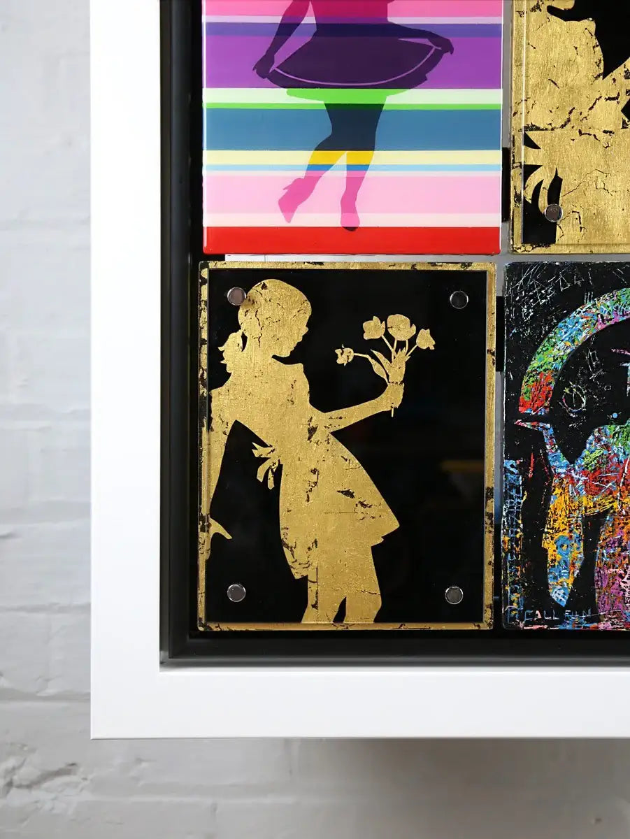 Pop Assemblie - 6 Tile (Little Miss Gold) - Original - SOLD by artist Lhouette - Wyecliffe Galleries