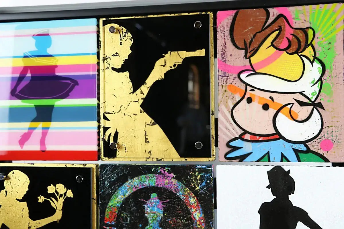 Pop Assemblie - 6 Tile (Little Miss Gold) - Original - SOLD by artist Lhouette - Wyecliffe Galleries