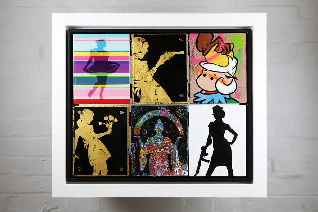 Pop Assemblie - 6 Tile (Little Miss Gold) - Original - SOLD by artist Lhouette - Wyecliffe Galleries