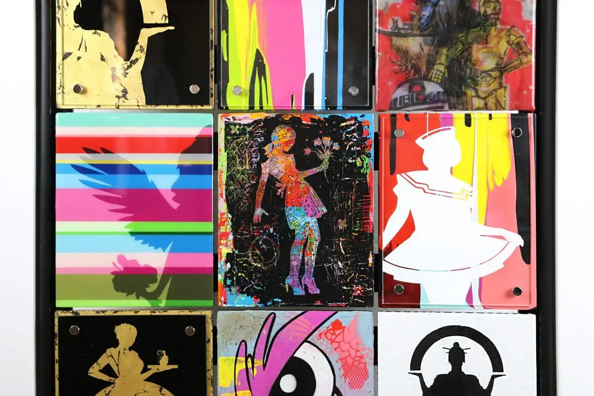 Pop Assemblie - 9 Tile (Little Miss Scratch) - Original - SOLD by artist Lhouette - Wyecliffe Galleries