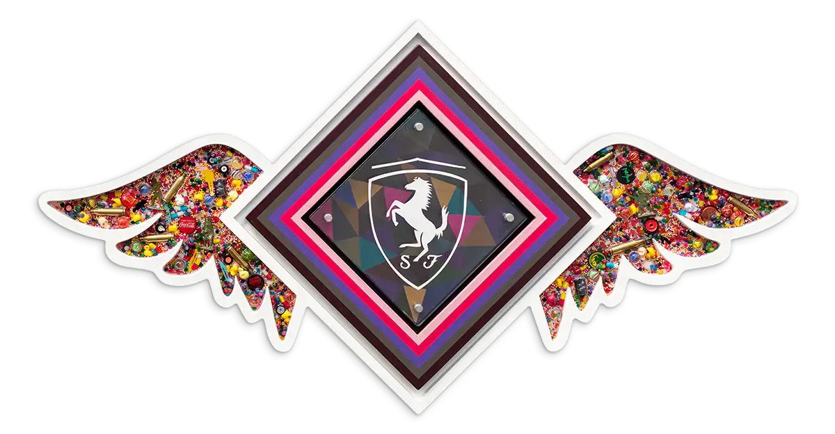 Pop De-Pendant: Ferrari - Original - SOLD by artist Lhouette - Wyecliffe Galleries