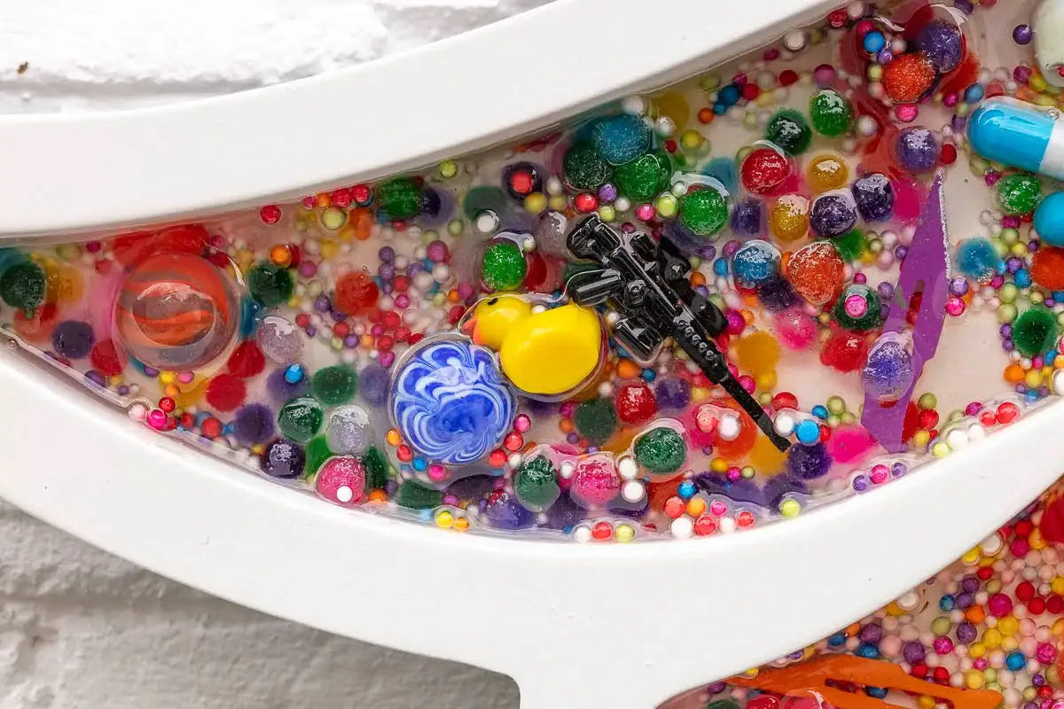 Pop De-Pendant: Bitcoin - Original - SOLD by artist Lhouette - Wyecliffe Galleries