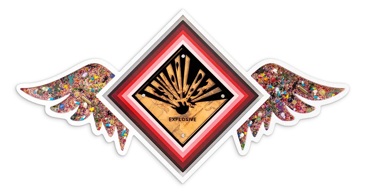 Pop De-Pendant: Explosive - Original - SOLD by artist Lhouette - Wyecliffe Galleries