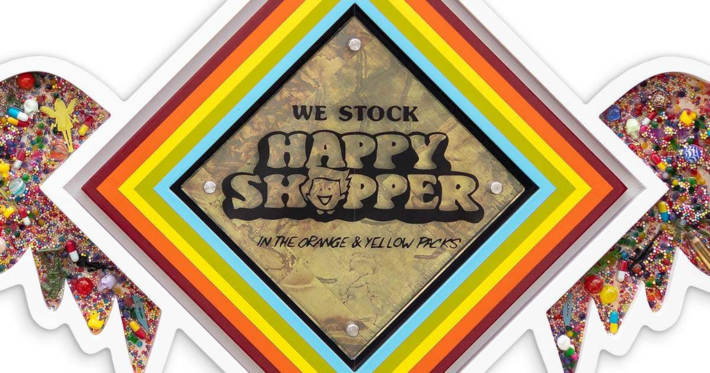 Pop De-Pendant: Happy Shopper - Original - SOLD by artist Lhouette - Wyecliffe Galleries