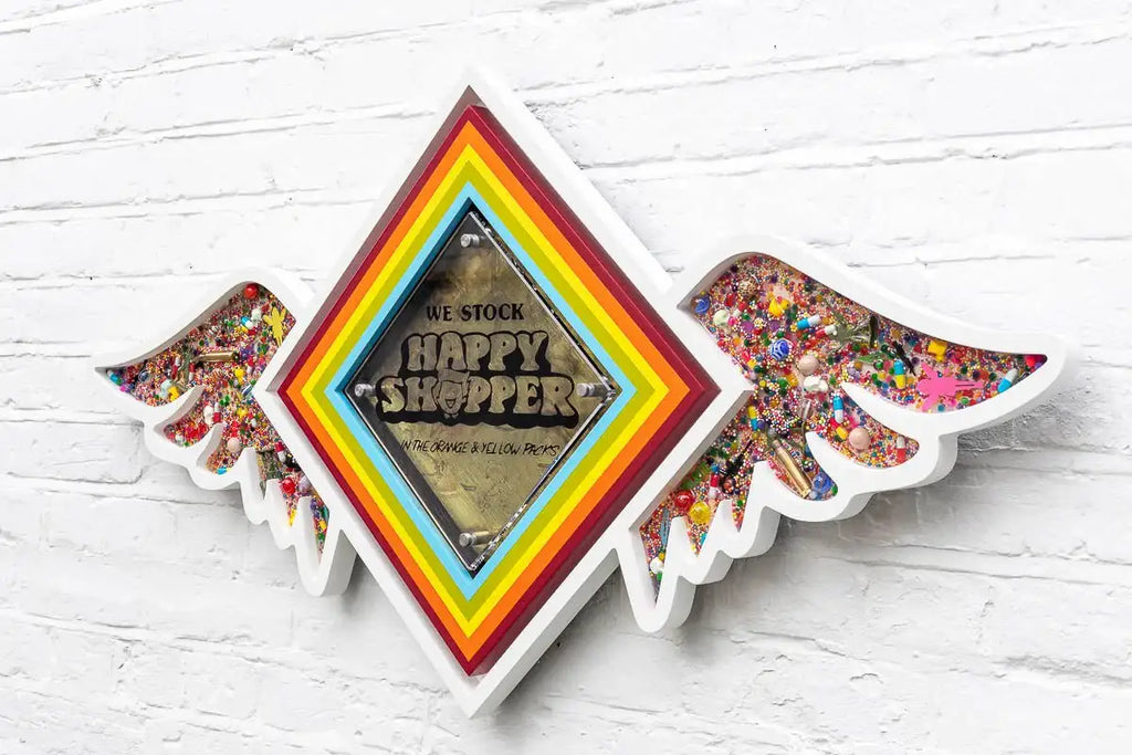 Pop De-Pendant: Happy Shopper - Original - SOLD by artist Lhouette - Wyecliffe Galleries