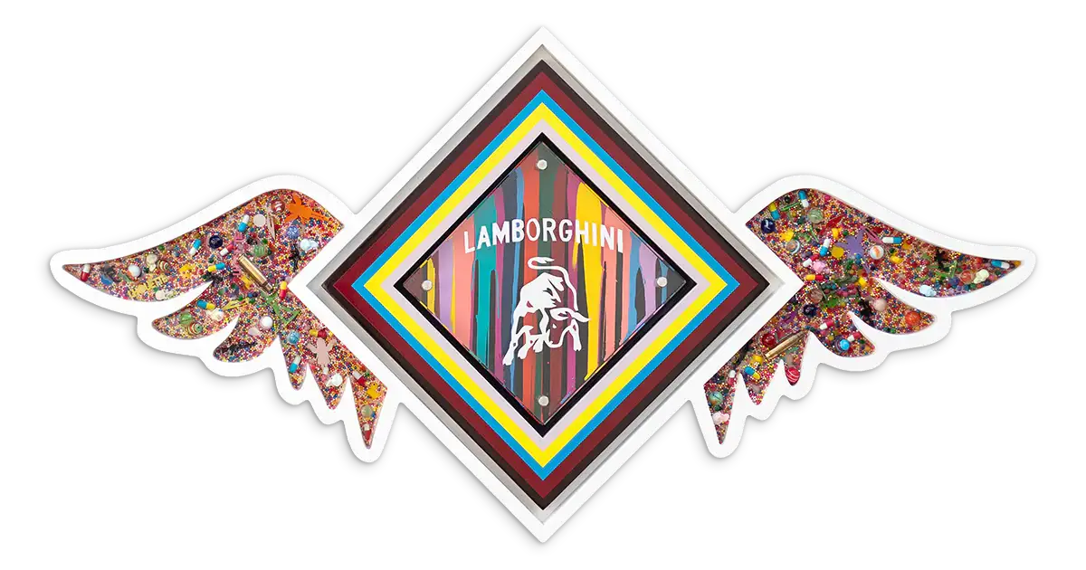 Pop De-Pendant: Lamborghini - Original - SOLD by artist Lhouette - Wyecliffe Galleries