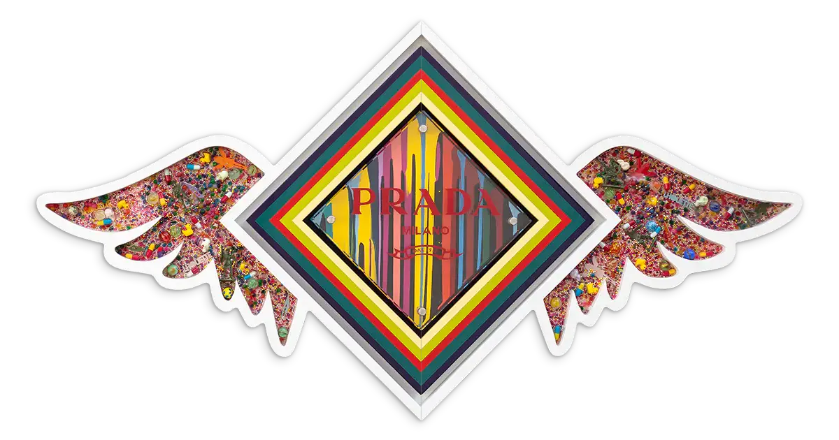 Pop De-Pendant: Prada - Original - SOLD by artist Lhouette - Wyecliffe Galleries