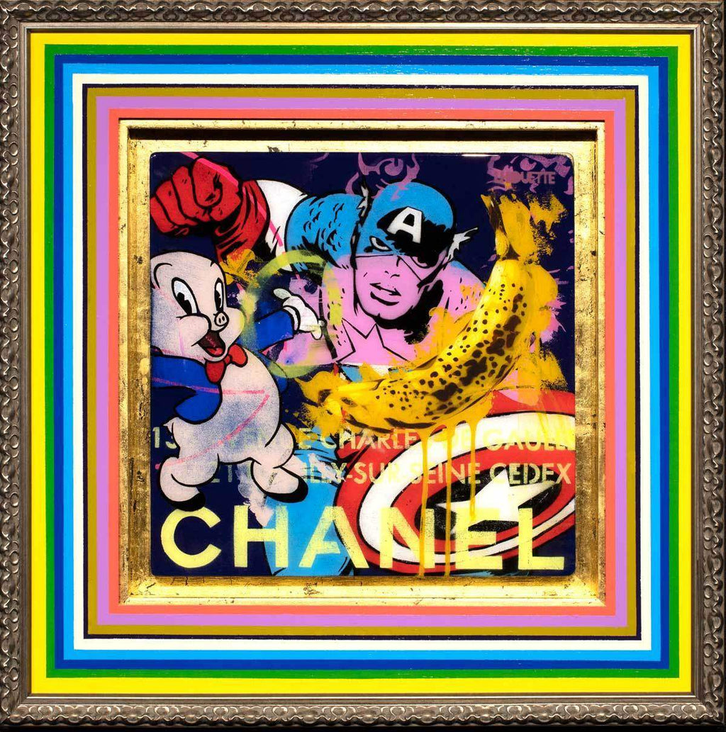 Pop Panel - Captain America - Original - SOLD by artist Lhouette - Wyecliffe Galleries