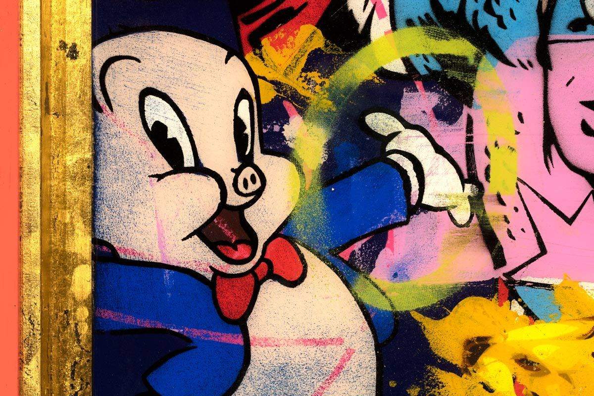 Pop Panel - Captain America - Original - SOLD by artist Lhouette - Wyecliffe Galleries