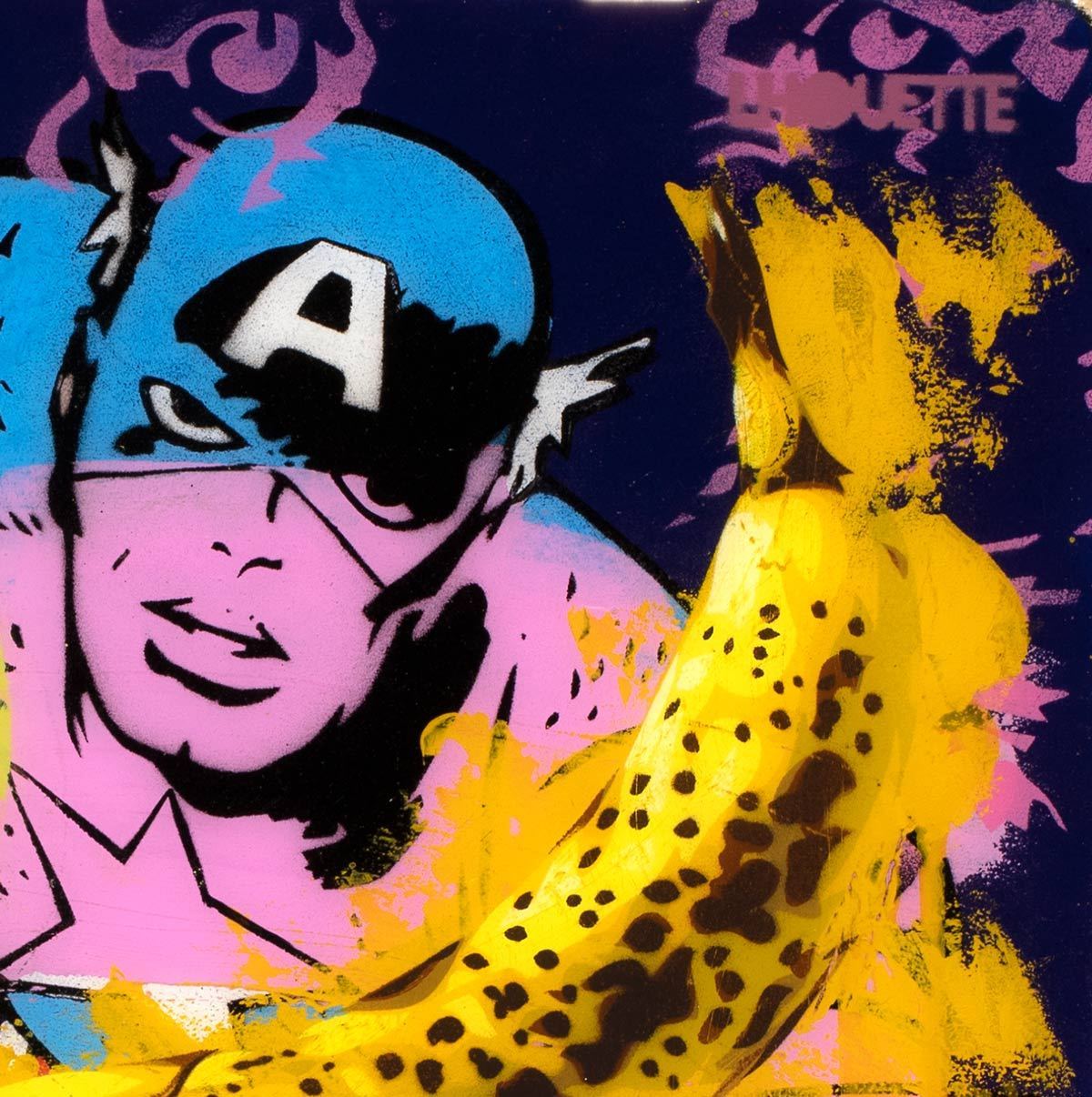 Pop Panel - Captain America Lhouette Framed