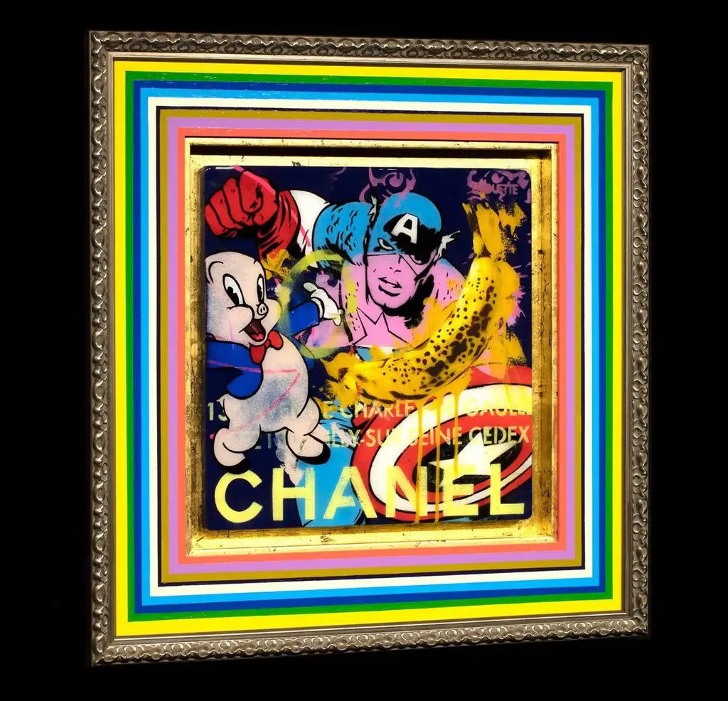 Pop Panel - Captain America - Original - SOLD by artist Lhouette - Wyecliffe Galleries