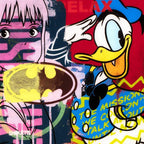 Pop Panel - Donald & Chihiro - Original - SOLD by artist Lhouette - Wyecliffe Galleries