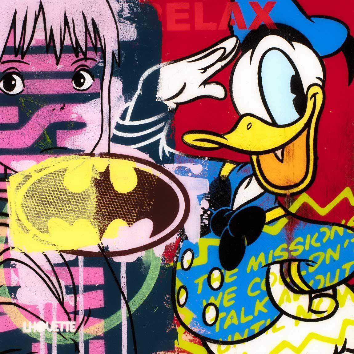 Pop Panel - Donald & Chihiro - Original - SOLD by artist Lhouette - Wyecliffe Galleries