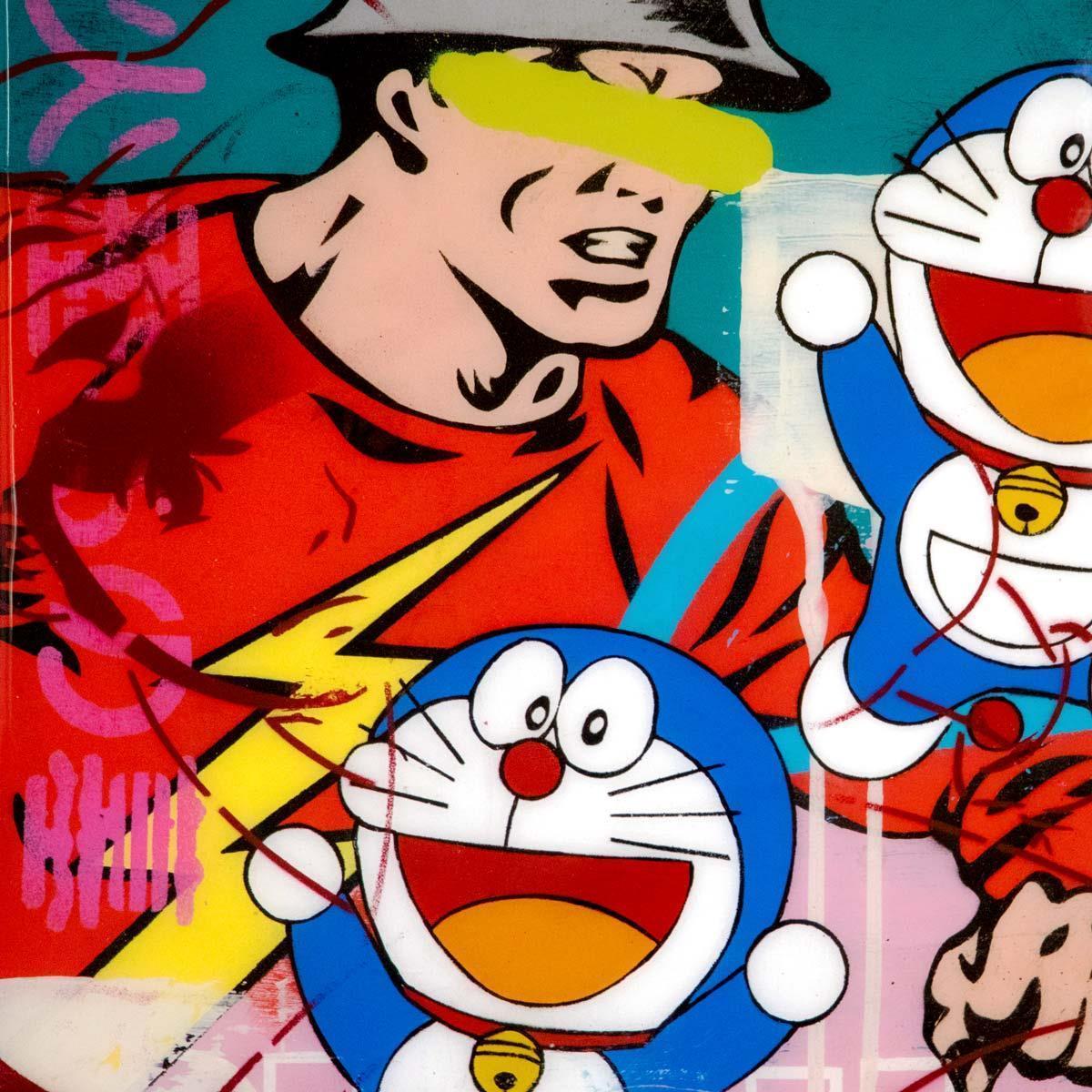Pop Panel - Doraemon - Original lhouette Framed