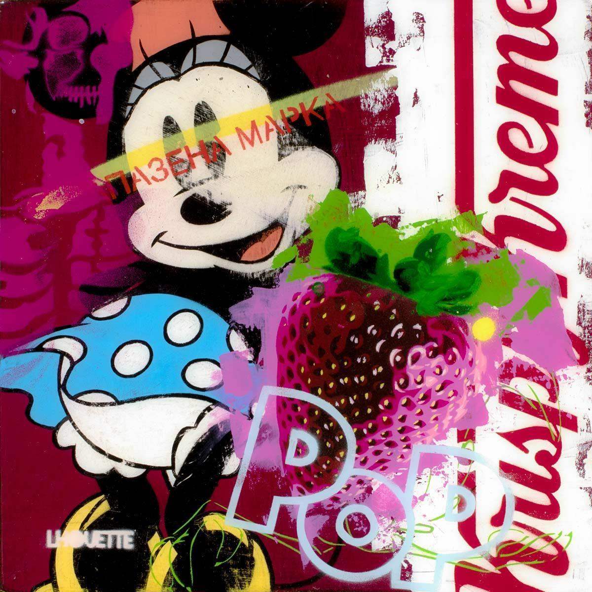 Pop Panel - Minnie Mouse - Original - SOLD by artist Lhouette - Wyecliffe Galleries