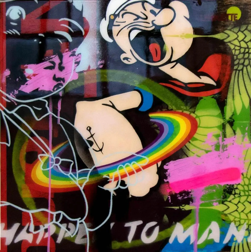 Pop Panel - Popeye - Original - SOLD by artist Lhouette - Wyecliffe Galleries