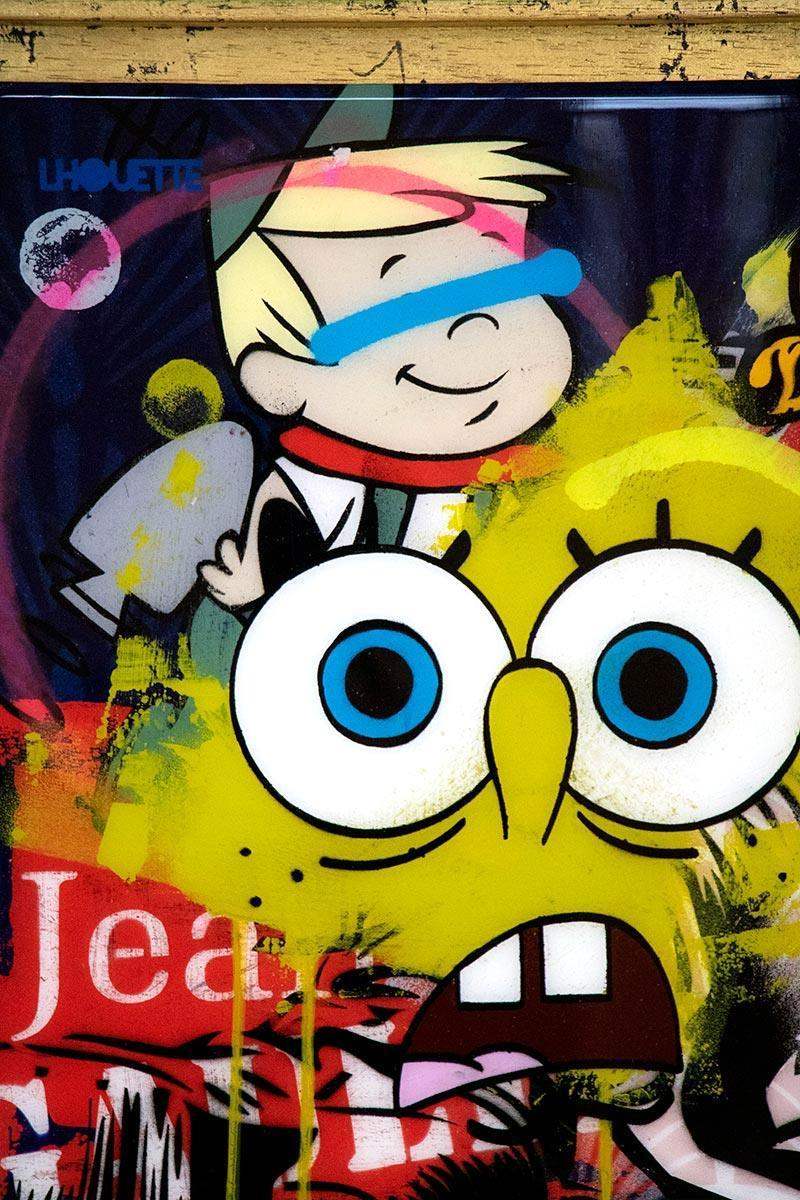 Pop Panel - Sponge Bob - Original - SOLD by artist Lhouette - Wyecliffe Galleries