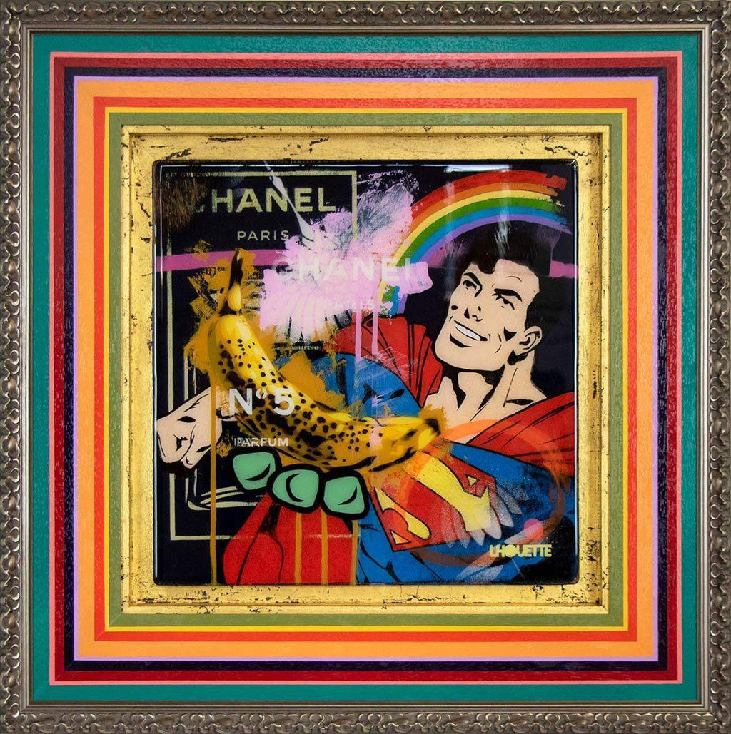 Pop Panel - Superman - Original - SOLD by artist Lhouette - Wyecliffe Galleries