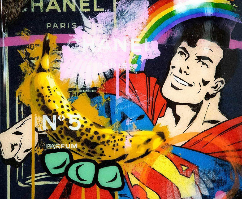 Pop Panel - Superman - Original - SOLD by artist Lhouette - Wyecliffe Galleries