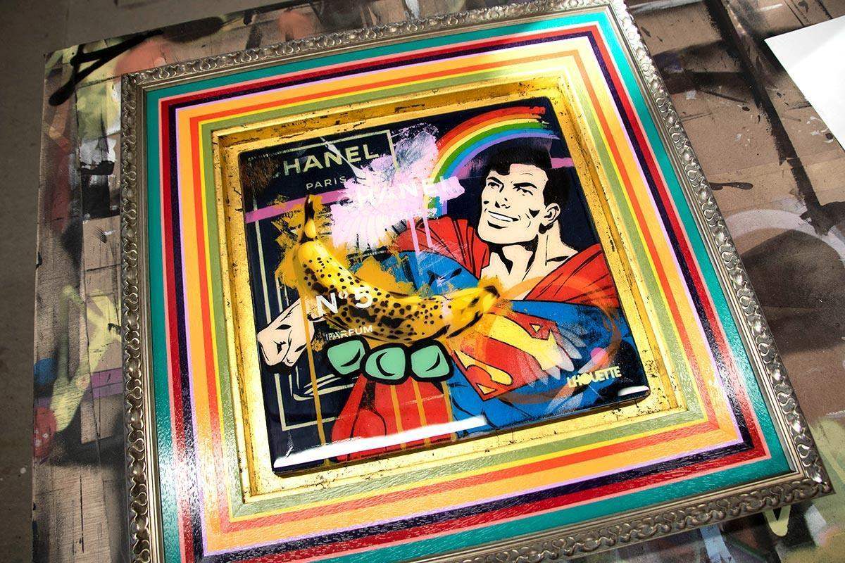 Pop Panel - Superman - Original - SOLD by artist Lhouette - Wyecliffe Galleries