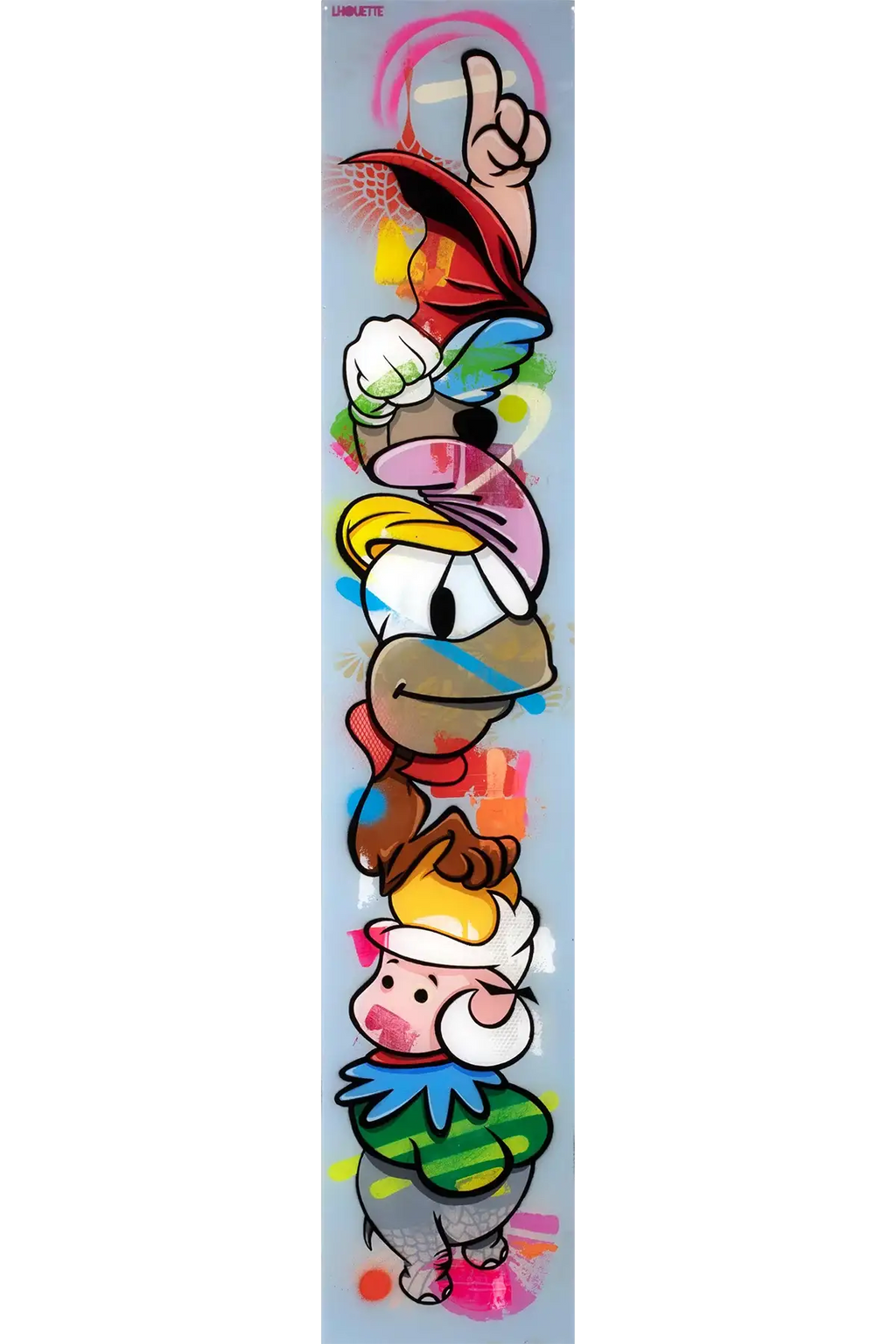 Pop Part Blue - Original - SOLD by artist Lhouette - Wyecliffe Galleries