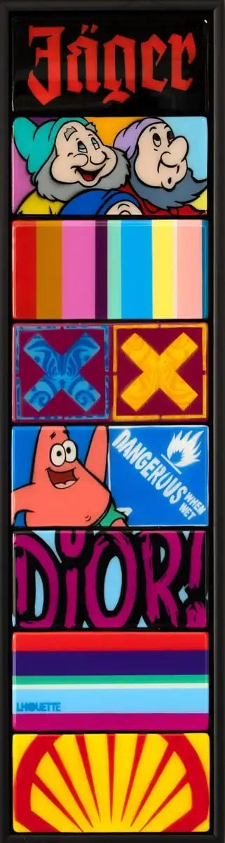 Pop Tiles I - Original - SOLD by artist Lhouette - Wyecliffe Galleries