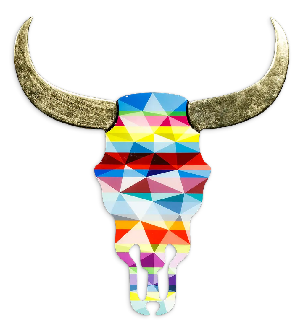 Sexy Beast - Striped Geometric Marbled Wall Sculpture - SOLD by artist Lhouette - Wyecliffe Galleries