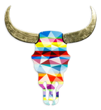 Sexy Beast - Striped Geometric Marbled Wall Sculpture - SOLD by artist Lhouette - Wyecliffe Galleries