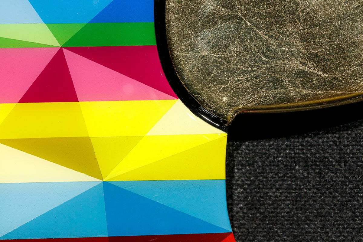 Sexy Beast - Striped Geometric Marbled Wall Sculpture - SOLD by artist Lhouette - Wyecliffe Galleries