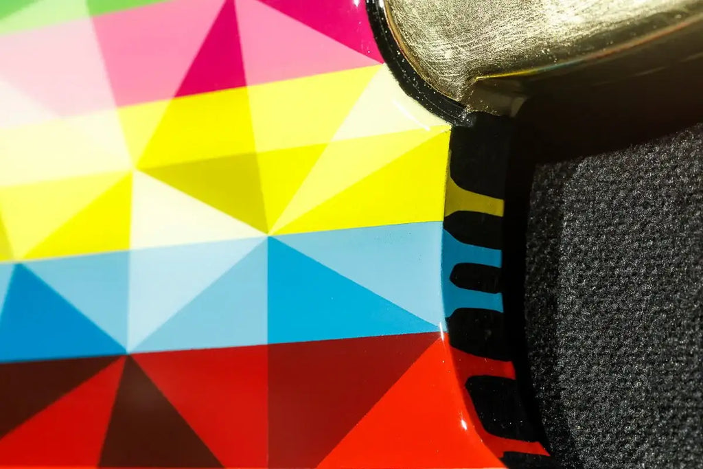 Sexy Beast - Striped Geometric Marbled Wall Sculpture - SOLD by artist Lhouette - Wyecliffe Galleries