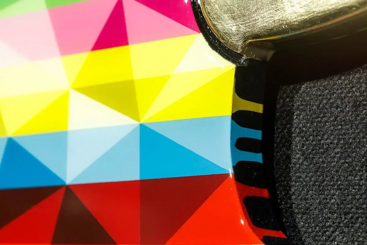 Sexy Beast - Striped Geometric Marbled Wall Sculpture - SOLD by artist Lhouette - Wyecliffe Galleries