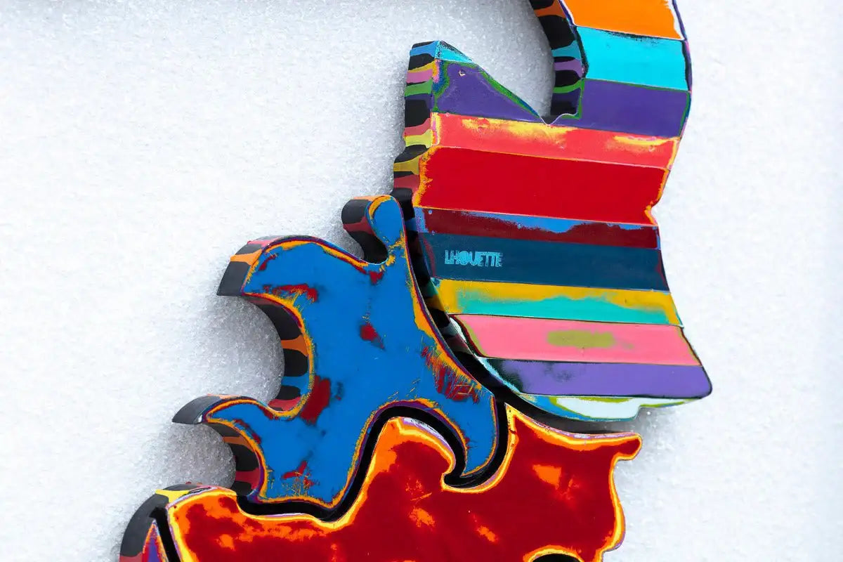 Space Cadet Scratched Back Framed Sculpture - Original - SOLD by artist Lhouette - Wyecliffe Galleries