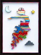 Space Cadet Scratched Back Framed Sculpture - Original - SOLD by artist Lhouette - Wyecliffe Galleries