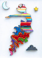 Space Cadet Scratched Back Framed Sculpture - Original - SOLD by artist Lhouette - Wyecliffe Galleries