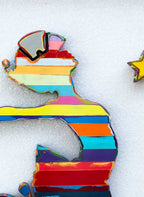 Space Cadet Scratched Back Framed Sculpture - Original - SOLD by artist Lhouette - Wyecliffe Galleries