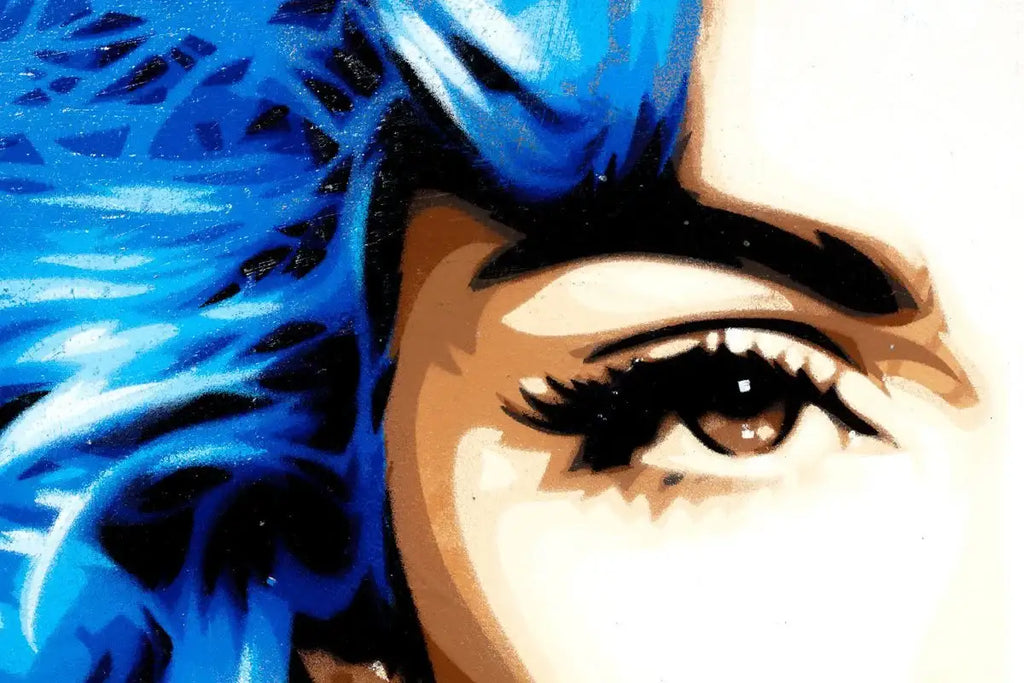 Strike Opposed Blue - Original - SOLD by artist Lhouette - Wyecliffe Galleries