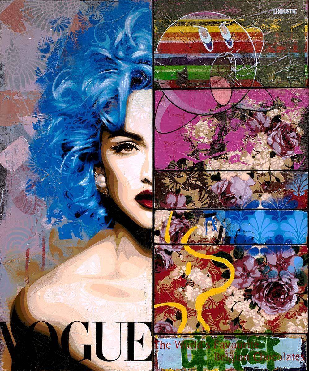 Strike Opposed Blue - Original - SOLD by artist Lhouette - Wyecliffe Galleries