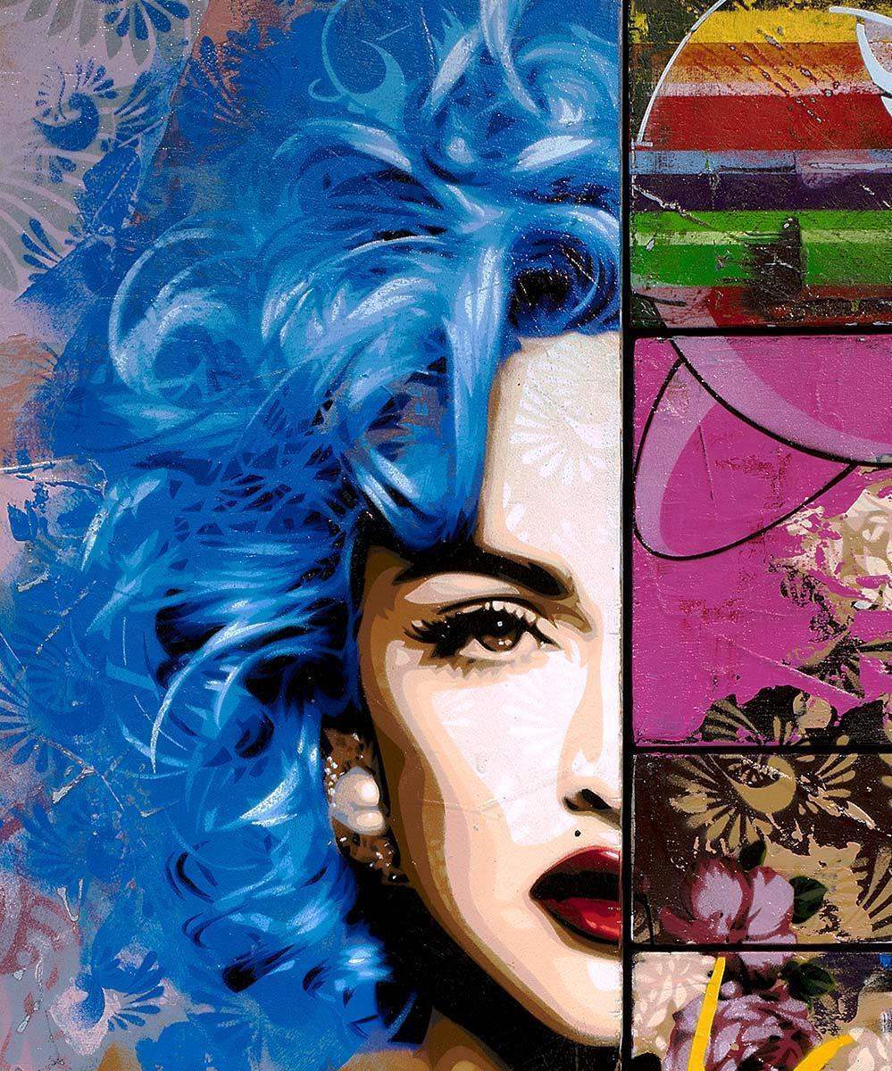 Strike Opposed Blue - Original - SOLD by artist Lhouette - Wyecliffe Galleries