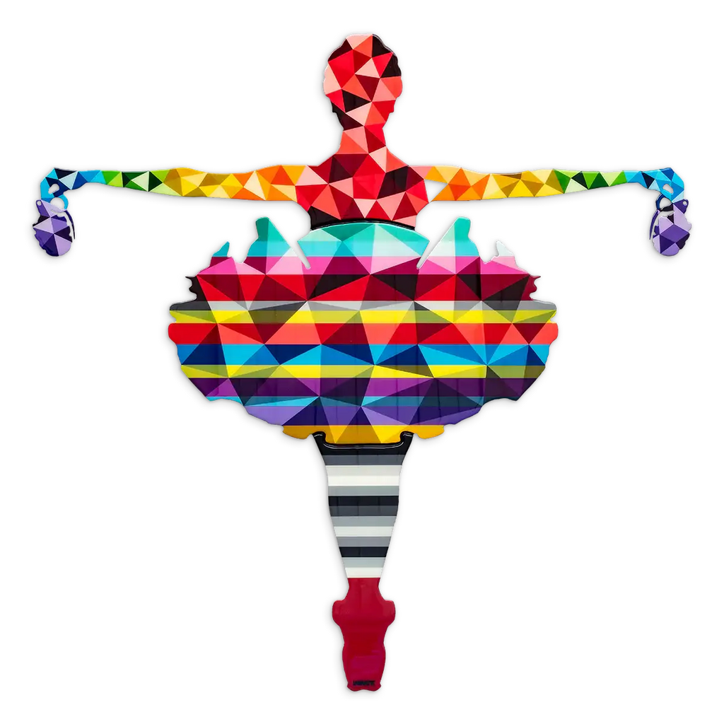 Drop The Bomb Striped Geometric Medium - Original Wall Sculpture - SOLD by artist Lhouette - Wyecliffe Galleries