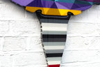 Drop The Bomb Striped Geometric Medium - Original Wall Sculpture - SOLD by artist Lhouette - Wyecliffe Galleries